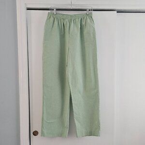 Alfred Dunner Light Green Pants 16 Pull On Elastic Waist Cotton Blend Pants